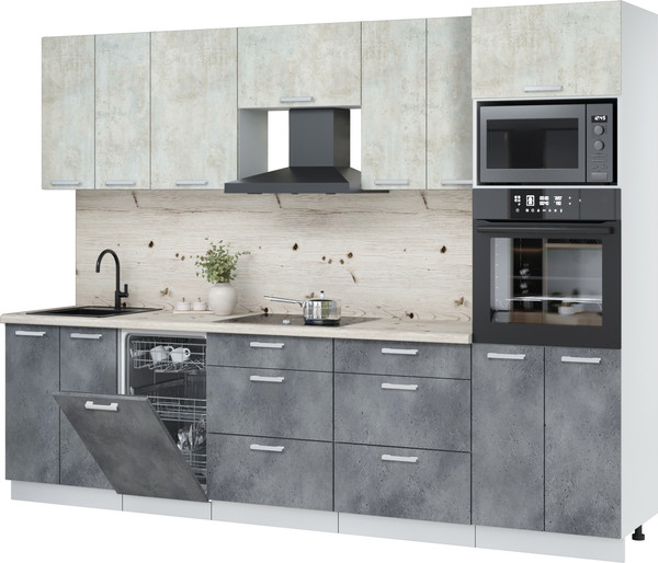 Кухонный гарнитур Интерлиния Мила Лайт 2.85-ПМ3 - фото