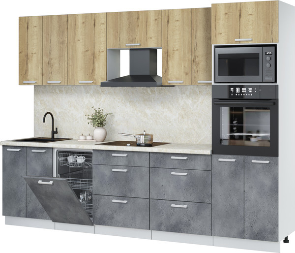 Кухонный гарнитур Интерлиния Мила Лайт 2.85-ПМ3 - фото