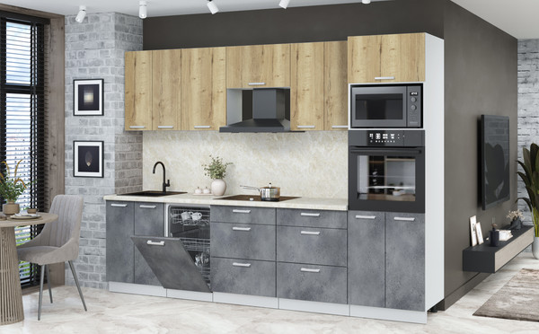 Кухонный гарнитур Интерлиния Мила Лайт 2.85-ПМ3