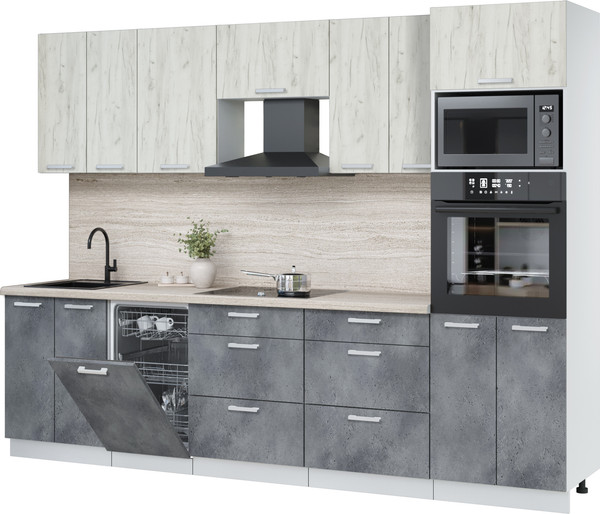 Кухонный гарнитур Интерлиния Мила Лайт 2.85-ПМ3 - фото