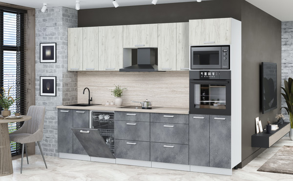 Кухонный гарнитур Интерлиния Мила Лайт 2.85-ПМ3