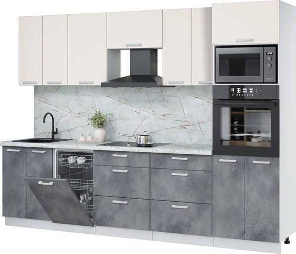 Кухонный гарнитур Интерлиния Мила Лайт 2.85-ПМ3 - фото