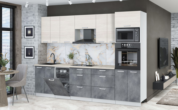 Кухонный гарнитур Интерлиния Мила Лайт 2.85-ПМ3