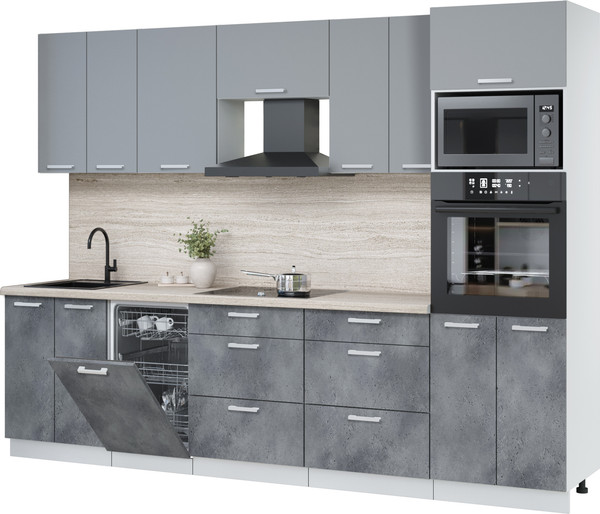 Кухонный гарнитур Интерлиния Мила Лайт 2.85-ПМ3 - фото