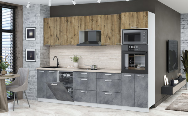 Кухонный гарнитур Интерлиния Мила Лайт 2.85-ПМ3