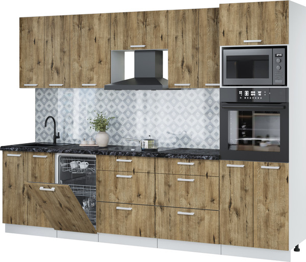 Кухонный гарнитур Интерлиния Мила Лайт 2.85-ПМ3 - фото