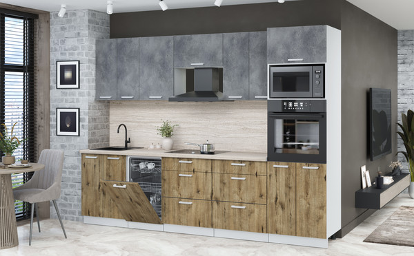 Кухонный гарнитур Интерлиния Мила Лайт 2.85-ПМ3