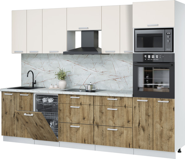 Кухонный гарнитур Интерлиния Мила Лайт 2.85-ПМ3 - фото