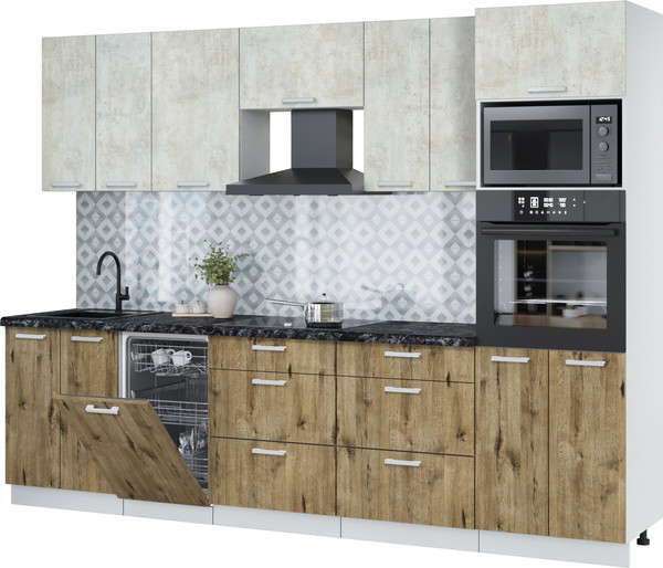 Кухонный гарнитур Интерлиния Мила Лайт 2.85-ПМ3 - фото