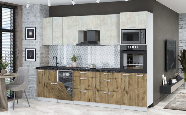 Кухонный гарнитур Интерлиния Мила Лайт 2.85-ПМ3