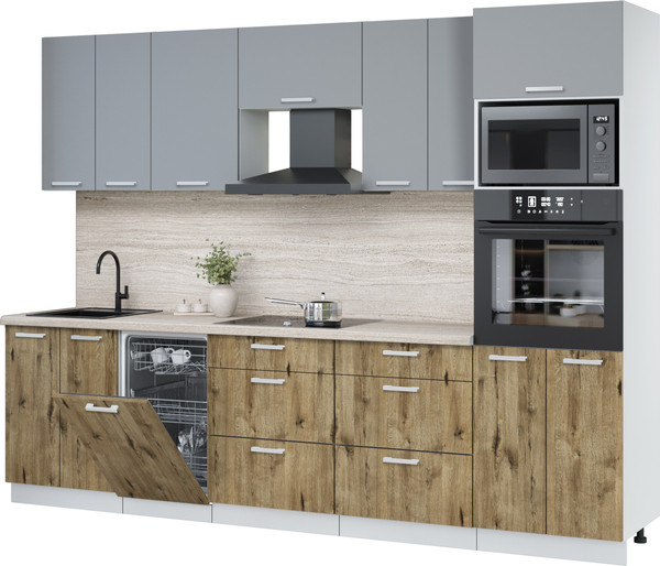 Кухонный гарнитур Интерлиния Мила Лайт 2.85-ПМ3  - фото