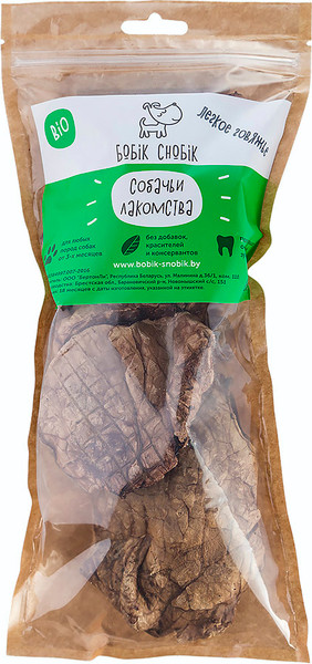 Лакомство для собак Бобик Снобик Легкое говяжье сушеное / 101602 - фото