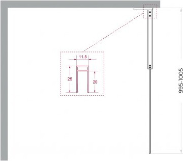 Душевая стенка BelBagno UNO-L-1-TB-100-BR-GM
