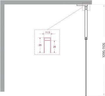 Душевая стенка BelBagno UNO-L-1-TB-110-GR-GM