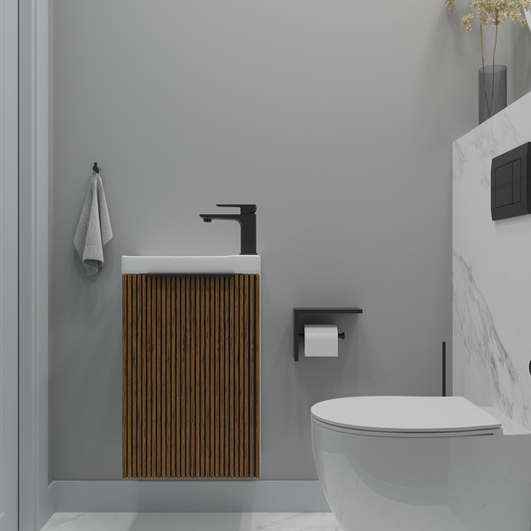 Тумба под умывальник ЗОВ Монови Слим 40 / S40LW0MRM7091B - фото