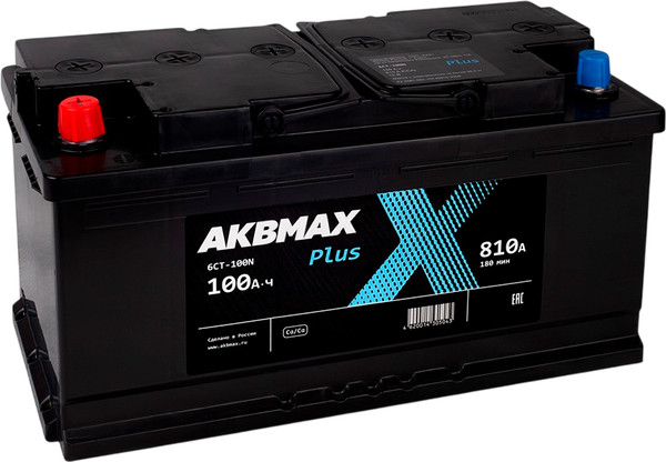 Автомобильный аккумулятор AKBMAX Plus 100L 810A - фото