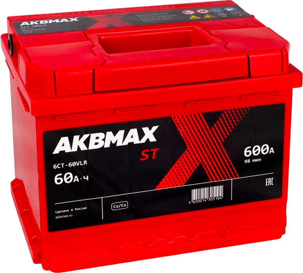 Автомобильный аккумулятор AKBMAX ST 60L 600A - фото