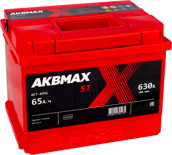 Автомобильный аккумулятор AKBMAX ST 65L 630A - фото