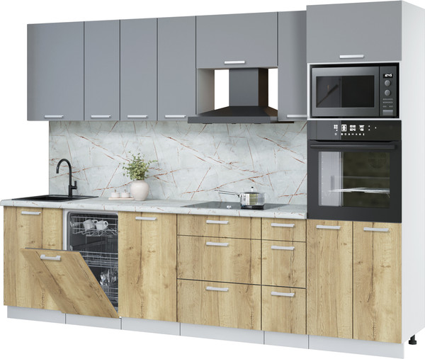 Кухонный гарнитур Интерлиния Мила Лайт 2.9-ПМ3 - фото