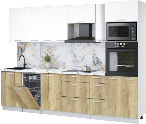 Кухонный гарнитур Интерлиния Мила Лайт 2.9-ПМ3 - фото