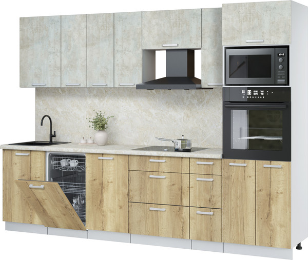 Кухонный гарнитур Интерлиния Мила Лайт 2.9-ПМ3 - фото