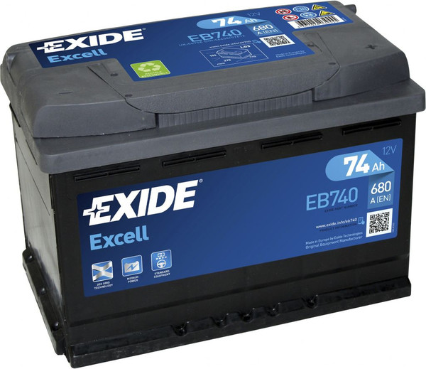 Автомобильный аккумулятор Exide Excell 74R EB740 680A - фото