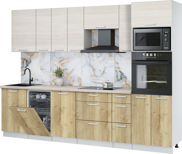 Кухонный гарнитур Интерлиния Мила Лайт 2.9-ПМ3 - фото