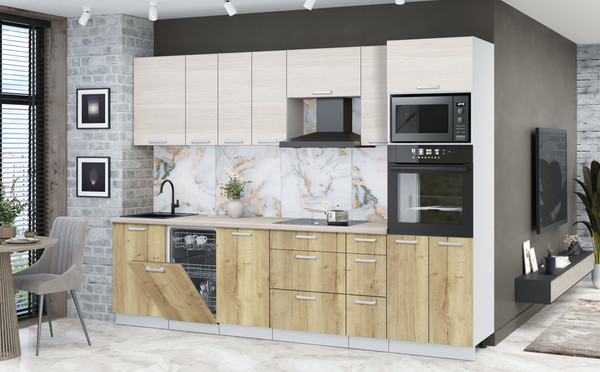 Кухонный гарнитур Интерлиния Мила Лайт 2.9-ПМ3