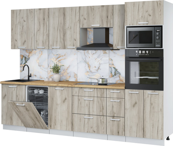 Кухонный гарнитур Интерлиния Мила Лайт 2.9-ПМ3 - фото