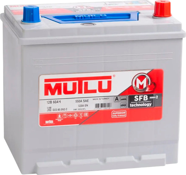 Автомобильный аккумулятор Mutlu Mega Calcium 55D23L 60R 520A - фото