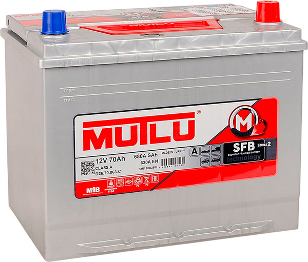 Автомобильный аккумулятор Mutlu Mega Calcium 80D26L 70R 630A - фото