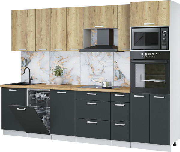 Кухонный гарнитур Интерлиния Мила Лайт 2.9-ПМ3 - фото