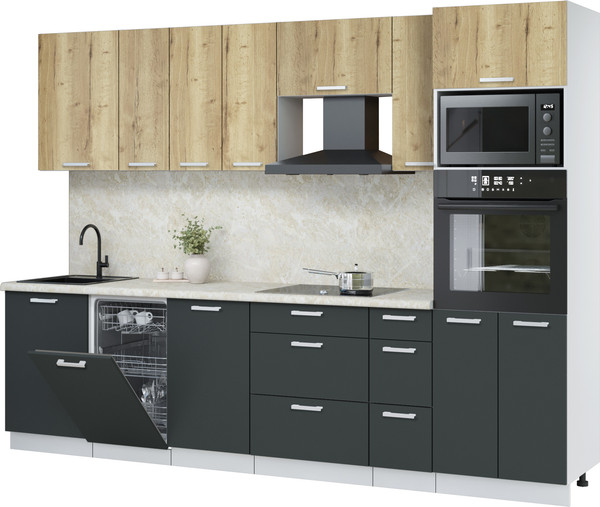 Кухонный гарнитур Интерлиния Мила Лайт 2.9-ПМ3 - фото