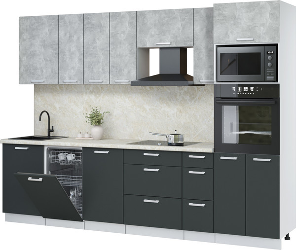 Кухонный гарнитур Интерлиния Мила Лайт 2.9-ПМ3 - фото