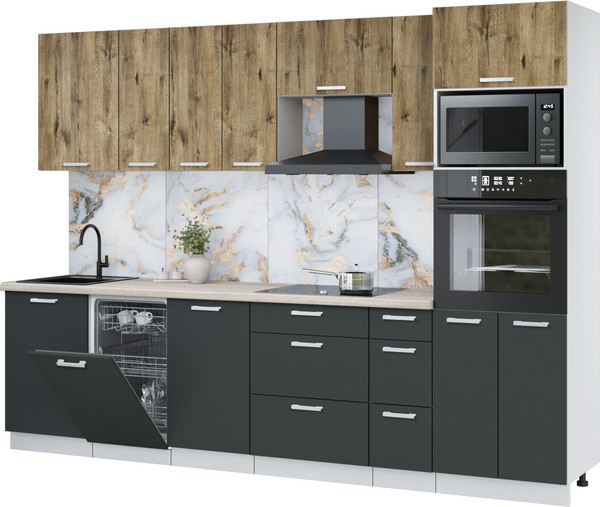 Кухонный гарнитур Интерлиния Мила Лайт 2.9-ПМ3 - фото