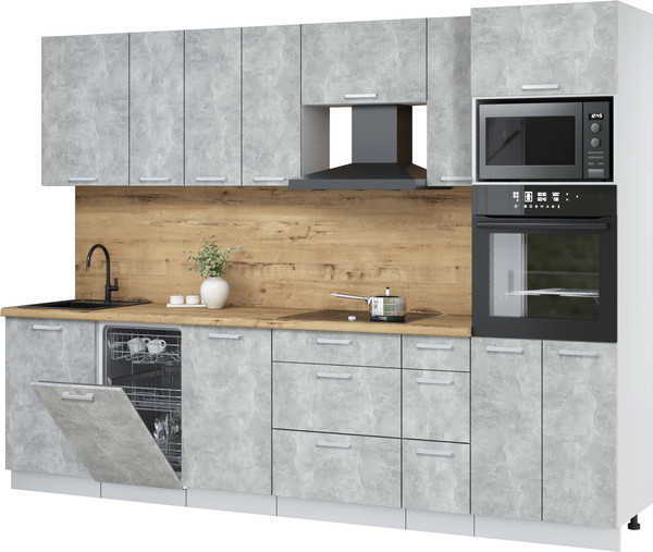 Кухонный гарнитур Интерлиния Мила Лайт 2.9-ПМ3 - фото