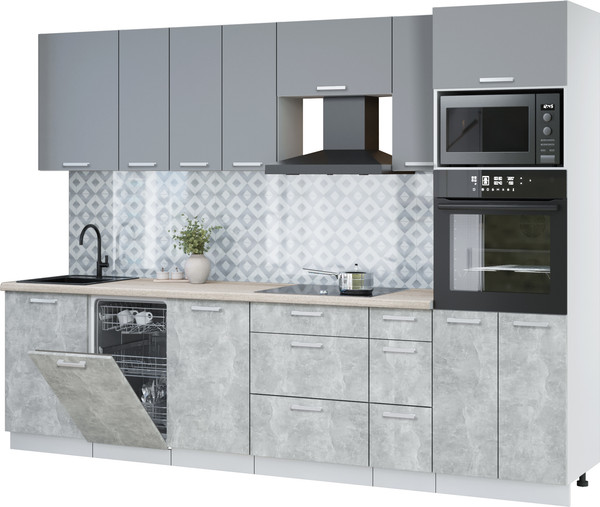 Кухонный гарнитур Интерлиния Мила Лайт 2.9-ПМ3 - фото