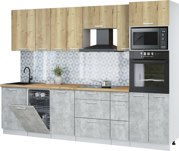 Кухонный гарнитур Интерлиния Мила Лайт 2.9-ПМ3 - фото