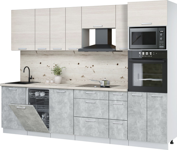 Кухонный гарнитур Интерлиния Мила Лайт 2.9-ПМ3 - фото