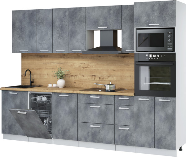 Кухонный гарнитур Интерлиния Мила Лайт 2.9-ПМ3 - фото