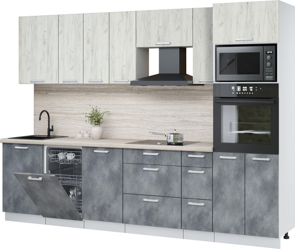 Кухонный гарнитур Интерлиния Мила Лайт 2.9-ПМ3 - фото