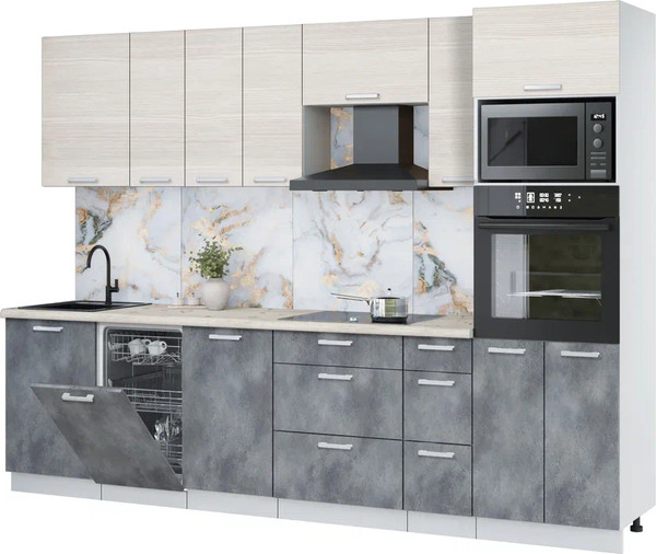 Кухонный гарнитур Интерлиния Мила Лайт 2.9-ПМ3 - фото