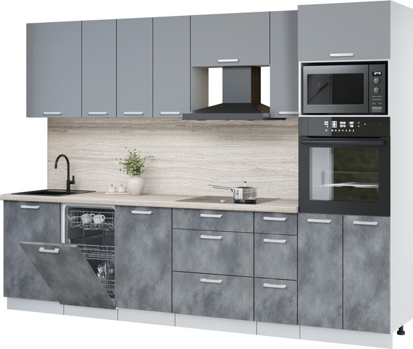 Кухонный гарнитур Интерлиния Мила Лайт 2.9-ПМ3 - фото