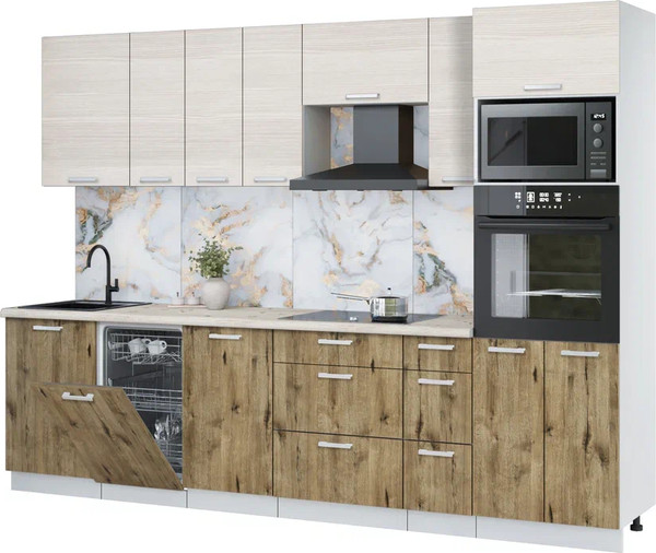 Кухонный гарнитур Интерлиния Мила Лайт 2.9-ПМ3 - фото