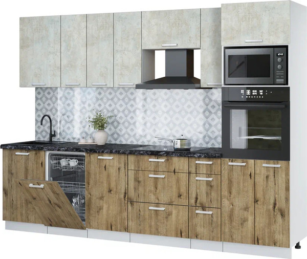 Кухонный гарнитур Интерлиния Мила Лайт 2.9-ПМ3 - фото