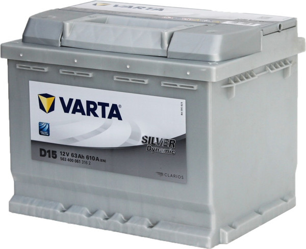 Автомобильный аккумулятор Varta Silver D15 63R 610A - фото