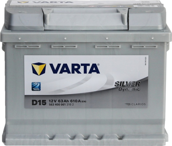 Автомобильный аккумулятор Varta Silver D15 63R 610A