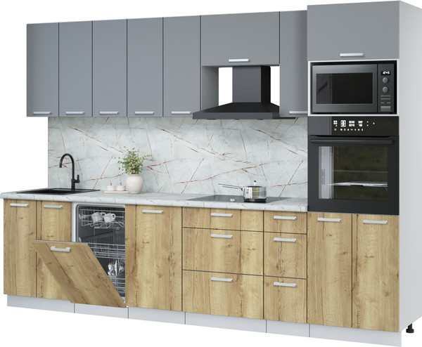 Кухонный гарнитур Интерлиния Мила Лайт 3.0-ПМ3 - фото