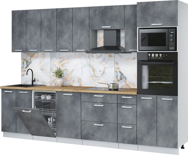 Кухонный гарнитур Интерлиния Мила Лайт 3.0-ПМ3 - фото