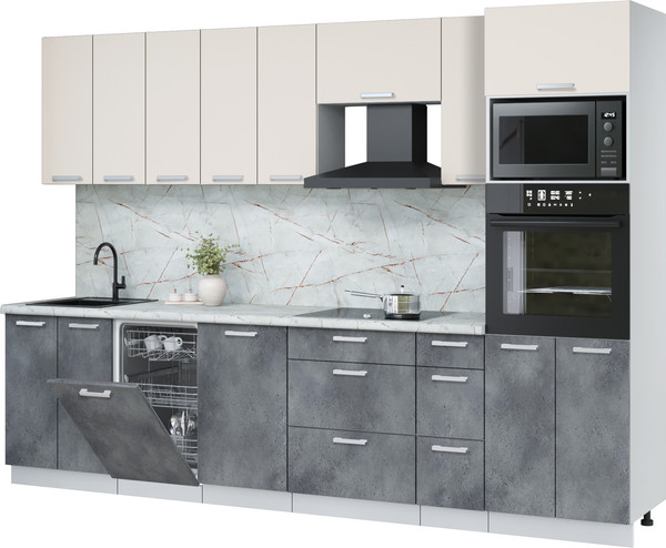 Кухонный гарнитур Интерлиния Мила Лайт 3.0-ПМ3 - фото